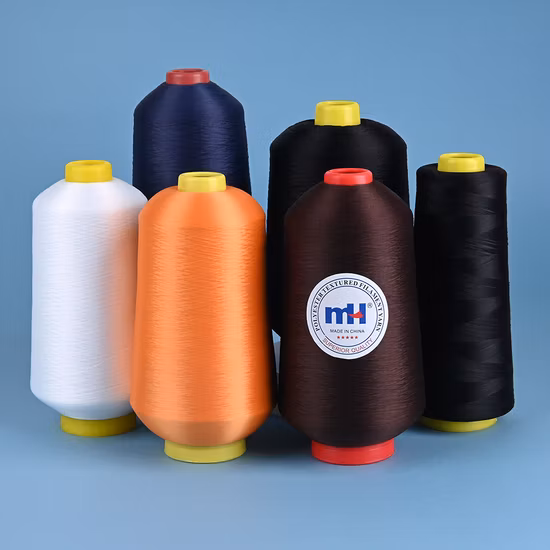 Linha de costura de poliéster fiado da marca Mh para roupas de costura e costura geral